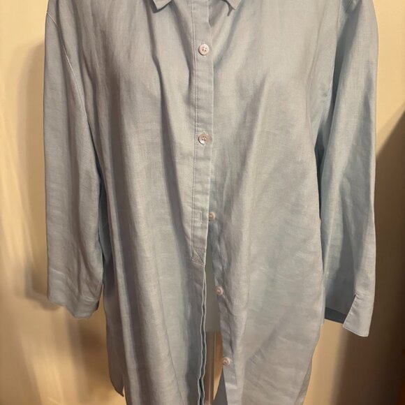 ELISABETH BY LIZ CLAIRBORNE  Women's 100% Linen Button Down Shirt - 3x - Picture 2 of 14